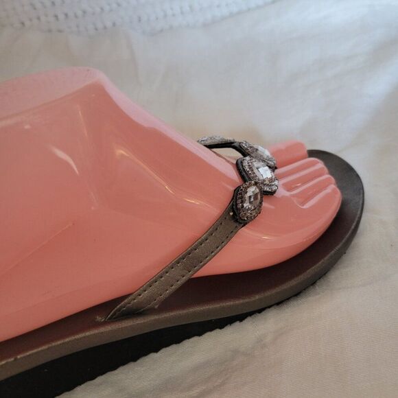 Kenneth Cole Reaction Size 8 Women's Blingy sandals thong rhinestones Shoes GUC - Picture 6 of 13